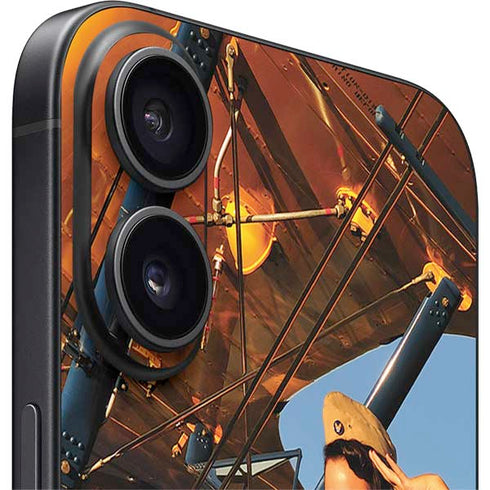 1940s Pin-Up On Stearman Biplane iPhone 16 Plus Skin