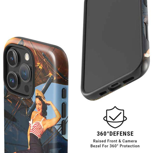 1940s Pin-Up On Stearman Biplane iPhone 16 Pro Magsafe Impact Case