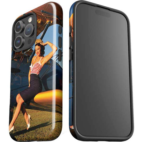 1940s Pin-Up On Stearman Biplane iPhone 16 Pro Max Impact Case