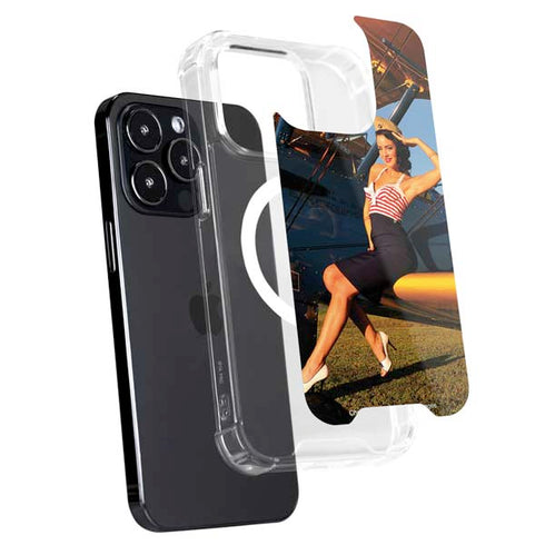 1940s Pin-Up On Stearman Biplane iPhone 16 Pro Max MagSafe Case