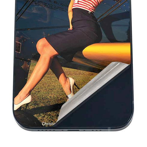 1940s Pin-Up On Stearman Biplane iPhone 16 Skin