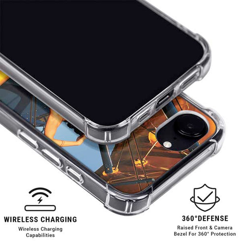 1940s Pin-Up On Stearman Biplane iPhone 16e Clear Case