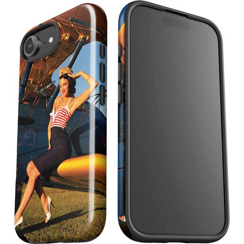 1940s Pin-Up On Stearman Biplane iPhone 16e Impact Case