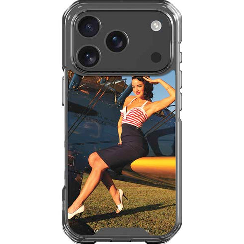 1940s Pin-Up On Stearman Biplane iPhone 18 Pro Clear Case