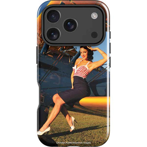 1940s Pin-Up On Stearman Biplane iPhone 18 Pro Impact Case