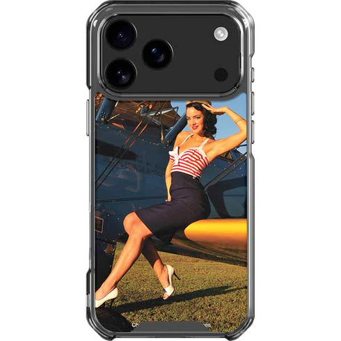 1940s Pin-Up On Stearman Biplane iPhone 18 Pro Max Clear Case