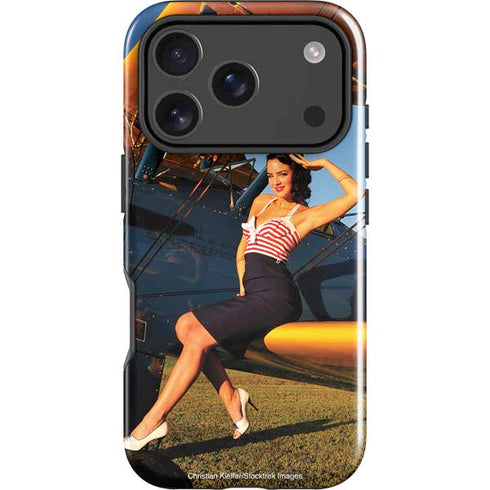 1940s Pin-Up On Stearman Biplane iPhone 18 Pro Max Impact Case
