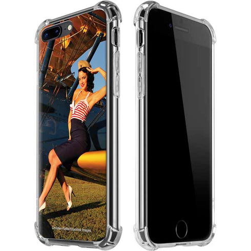 1940s Pin-Up On Stearman Biplane iPhone Cases