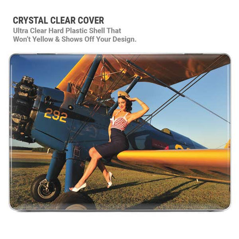 1940s Pin-Up On Stearman Biplane MacBook Pro 14in (2021-24) Case plus Skin