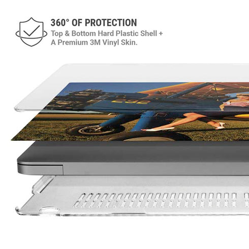 1940s Pin-Up On Stearman Biplane MacBook Pro 14in (2021-24) Case plus Skin