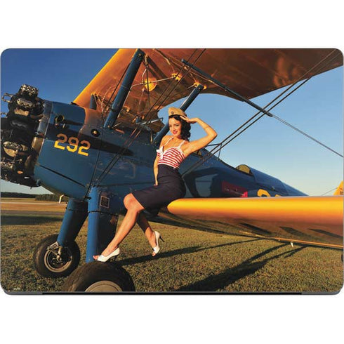1940s Pin-Up On Stearman Biplane Apple MacBook Pro 14-inch Skin