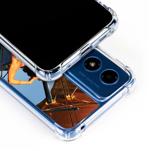 1940s Pin-Up On Stearman Biplane Moto G 5G (2024) Clear Case