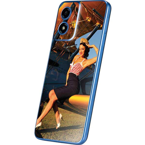 1940s Pin-Up On Stearman Biplane Moto G Play 4G (2024) Skin