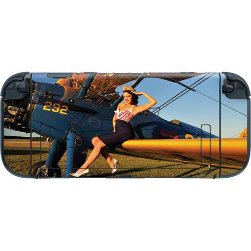 1940s Pin-Up On Stearman Biplane Nintendo Switch 2 (2025) with Joy-Con Skin