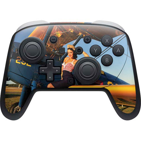 1940s Pin-Up On Stearman Biplane Nintendo Skins
