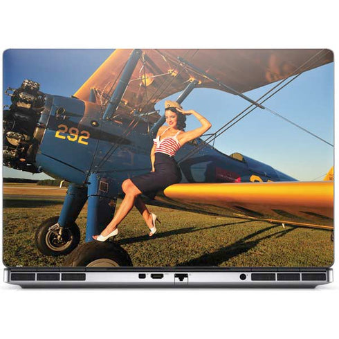 1940s Pin-Up On Stearman Biplane Dell Precision Skin