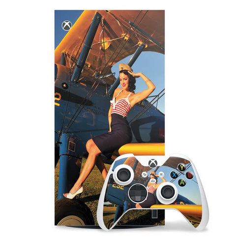 1940s Pin-Up On Stearman Biplane Xbox Series X Skins
