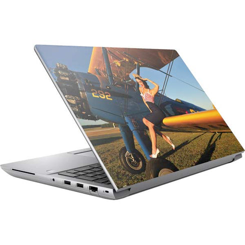 1940s Pin-Up On Stearman Biplane HP ZBook Fury 16 G10 Skin