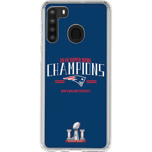 NFL 2016 Super Bowl LI Champions New England Patriots Galaxy A21 Clear Case