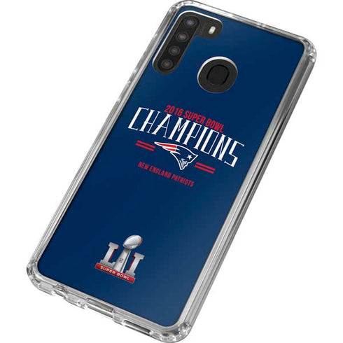 NFL 2016 Super Bowl LI Champions New England Patriots Galaxy A21 Clear Case