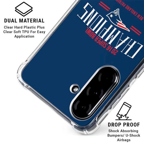 NFL 2016 Super Bowl LI Champions New England Patriots Galaxy A36 5G Clear Case