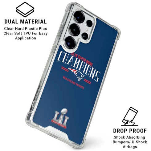 NFL 2016 Super Bowl LI Champions New England Patriots Galaxy S25 Ultra Clear Case