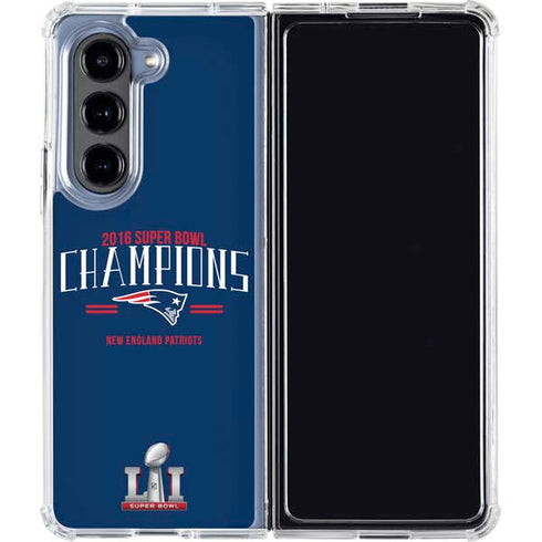 NFL 2016 Super Bowl LI Champions New England Patriots Galaxy Z Fold5 5G Clear Case