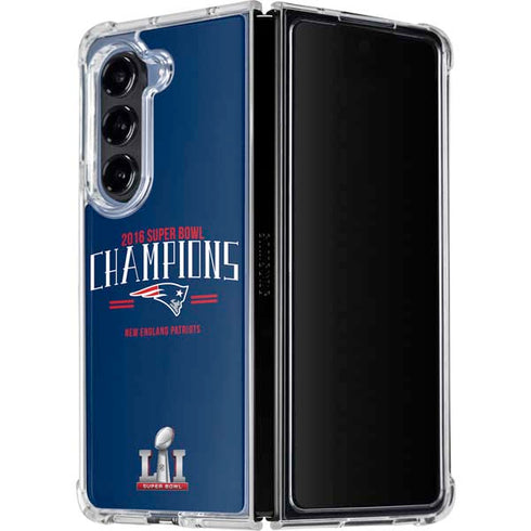NFL 2016 Super Bowl LI Champions New England Patriots Galaxy Z Fold5 5G Clear Case