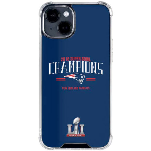 NFL 2016 Super Bowl LI Champions New England Patriots iPhone 15 Clear Case