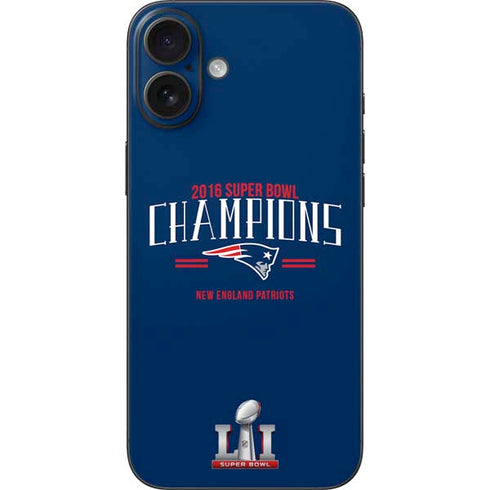 NFL 2016 Super Bowl LI Champions New England Patriots iPhone 16 Plus Skin