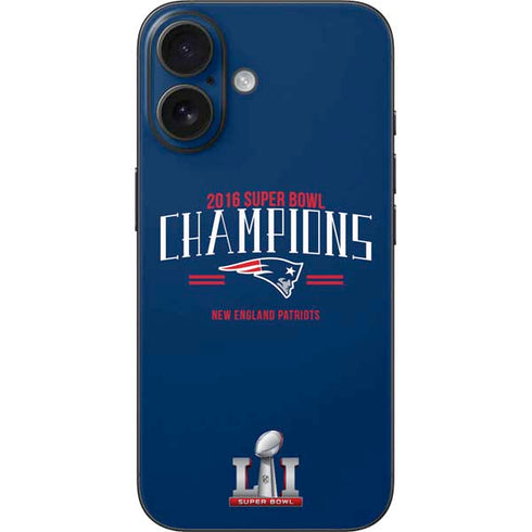 NFL 2016 Super Bowl LI Champions New England Patriots iPhone 16 Skin