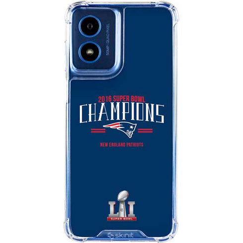 NFL 2016 Super Bowl LI Champions New England Patriots Moto G 5G (2024) Clear Case