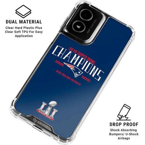 NFL 2016 Super Bowl LI Champions New England Patriots Moto G Power 5G (2024) Clear Case
