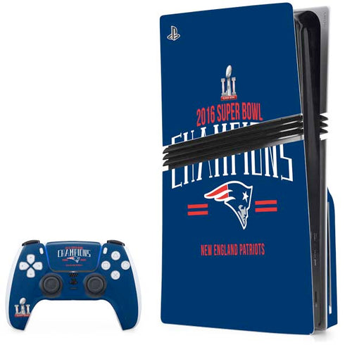NFL 2016 Super Bowl LI Champions New England Patriots PS5 Pro Disk Bundle Skin