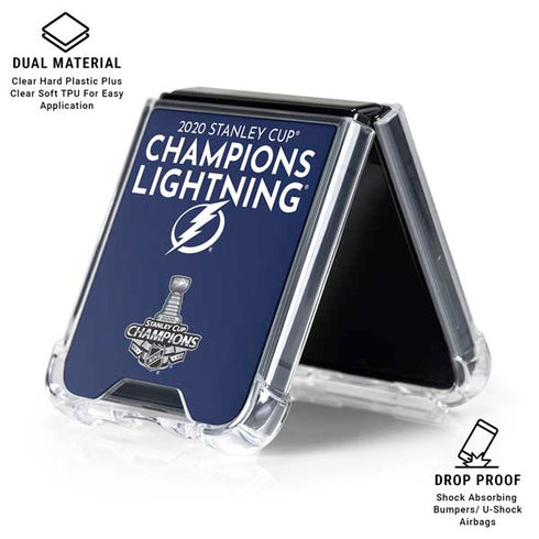 NHL 2020 Stanley Cup Champions Lightning Galaxy Z Flip6 Clear Case