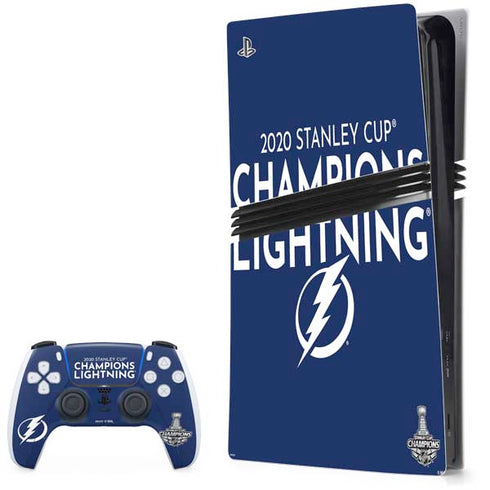 NHL 2020 Stanley Cup Champions Lightning PS5 Pro Bundle Skin