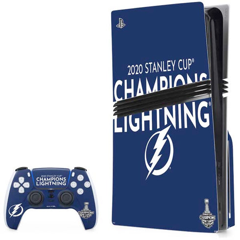 NHL 2020 Stanley Cup Champions Lightning PS5 Pro Disk Bundle Skin