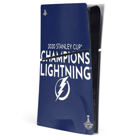 NHL 2020 Stanley Cup Champions Lightning PS5 Slim Digital Edition Console Skin