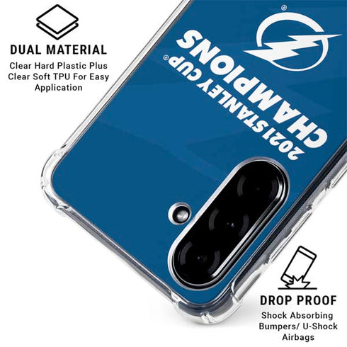 NHL 2021 Stanley Cup Champions Tampa Bay Lightning Galaxy A36 5G Clear Case