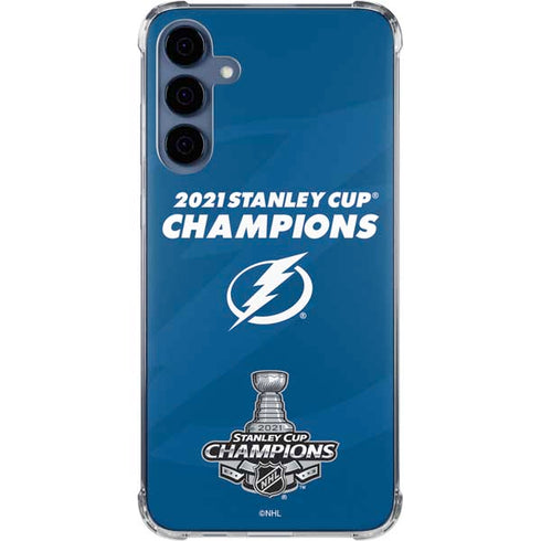 NHL 2021 Stanley Cup Champions Tampa Bay Lightning Galaxy A55 5G Clear Case