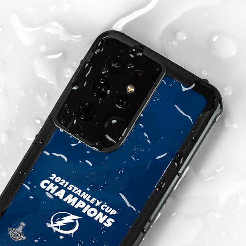 NHL 2021 Stanley Cup Champions Tampa Bay Lightning Galaxy S24 Ultra Waterproof Case