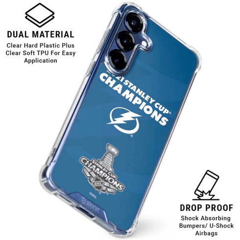 NHL 2021 Stanley Cup Champions Tampa Bay Lightning Galaxy S25 Clear Case