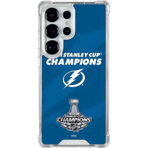NHL 2021 Stanley Cup Champions Tampa Bay Lightning Galaxy S25 Ultra Clear Case