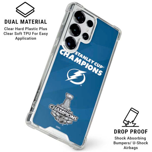 NHL 2021 Stanley Cup Champions Tampa Bay Lightning Galaxy S25 Ultra Clear Case