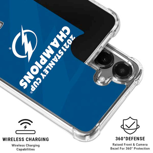 NHL 2021 Stanley Cup Champions Tampa Bay Lightning Galaxy S26 Clear Case
