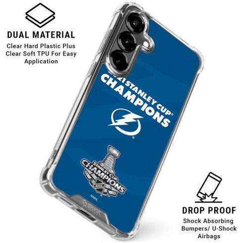 NHL 2021 Stanley Cup Champions Tampa Bay Lightning Galaxy S26 Plus Clear Case