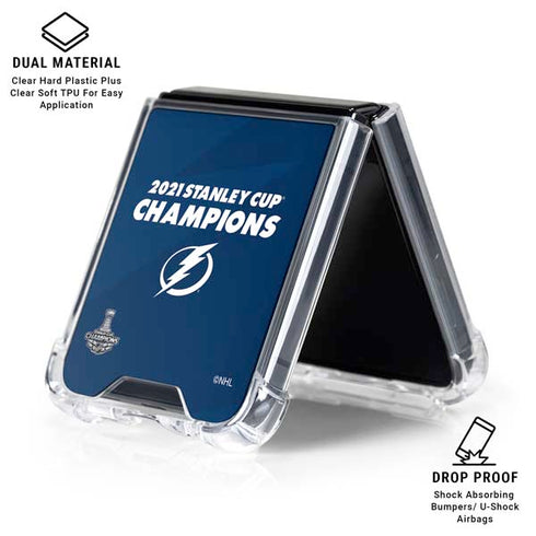 NHL 2021 Stanley Cup Champions Tampa Bay Lightning Galaxy Z Flip6 Clear Case