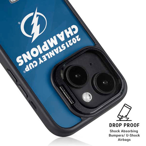 NHL 2021 Stanley Cup Champions Tampa Bay Lightning iPhone 14 Plus Kickstand Case
