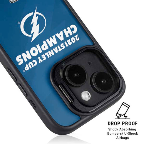 NHL 2021 Stanley Cup Champions Tampa Bay Lightning iPhone 15 Kickstand Case