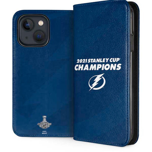 NHL 2021 Stanley Cup Champions Tampa Bay Lightning iPhone 15 Plus Folio Case